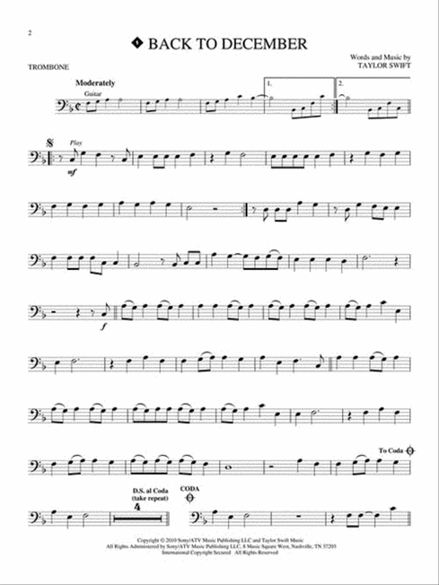 Taylor Swift – 2nd Edition Trombone Solo scores gallery preview page 3