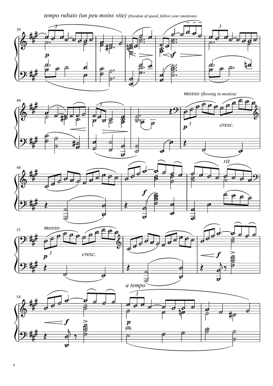 Arabesque no. 1 (Debussy) L. 66 no. 1 in E major - with note names and definition of terms Piano Method scores gallery preview page 4