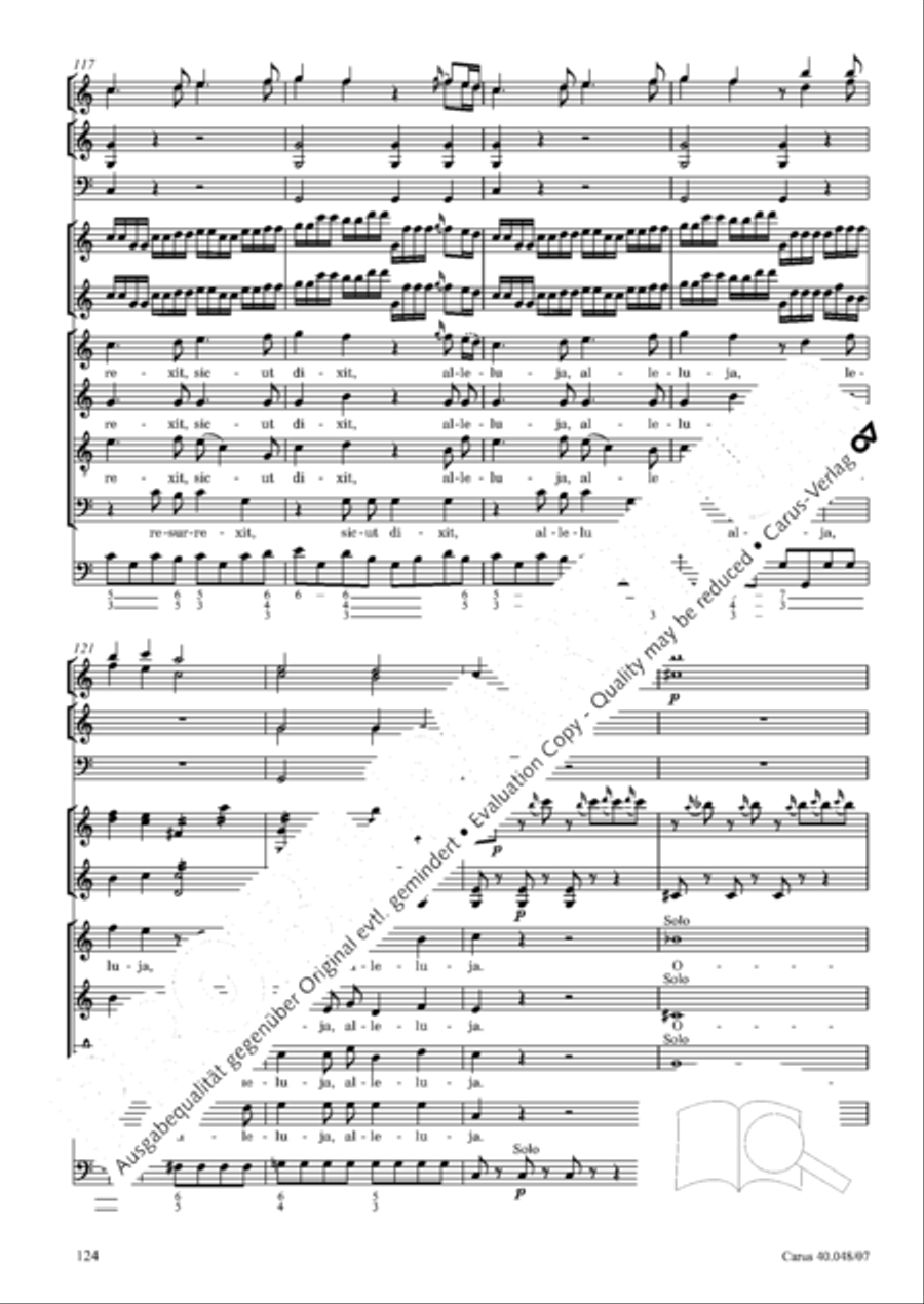 Regina coeli in B-Flat Major, K. 127 4-Part scores gallery preview page 125
