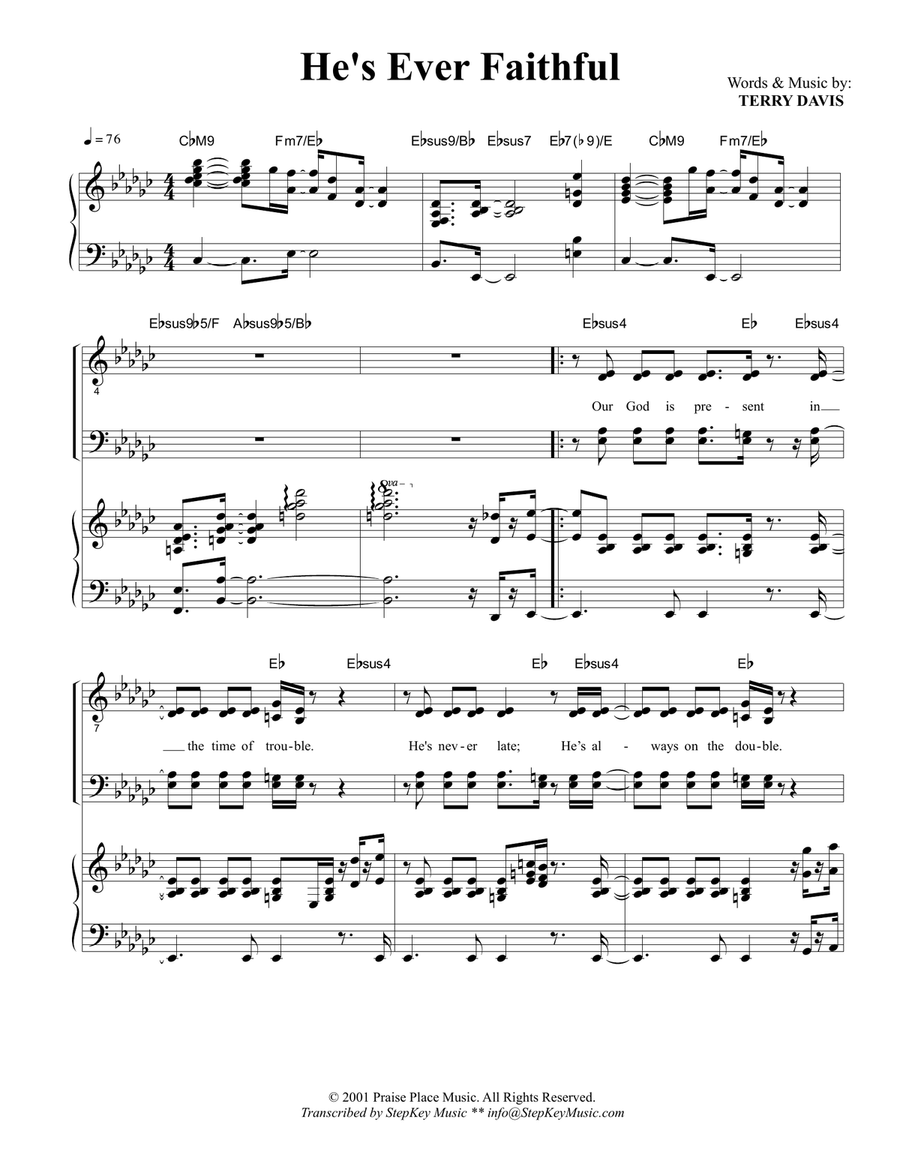 He's Ever Faithful 4-Part scores gallery preview page 1