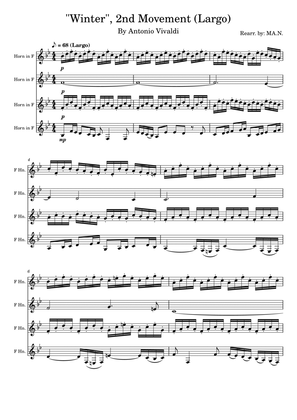 Antonio Vivaldi's Four Seasons, Winter, 2nd Movement (Largo) for Horn Quartet
