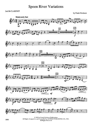 Spoon River Variations: 2nd B-flat Clarinet