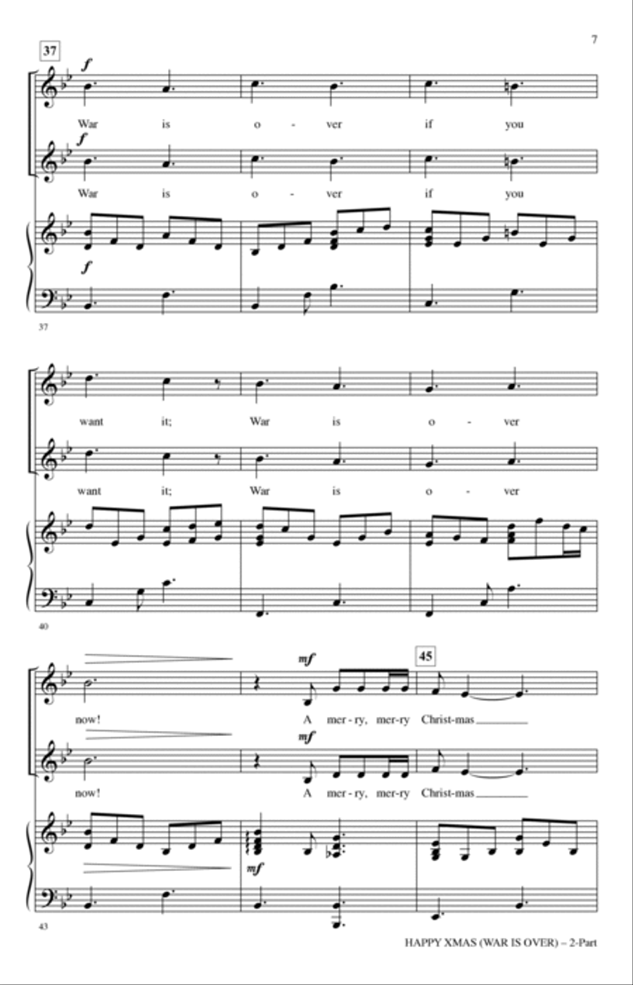 Happy Xmas (War Is Over) (arr. Jill Gallina) 2-Part scores gallery preview page 5