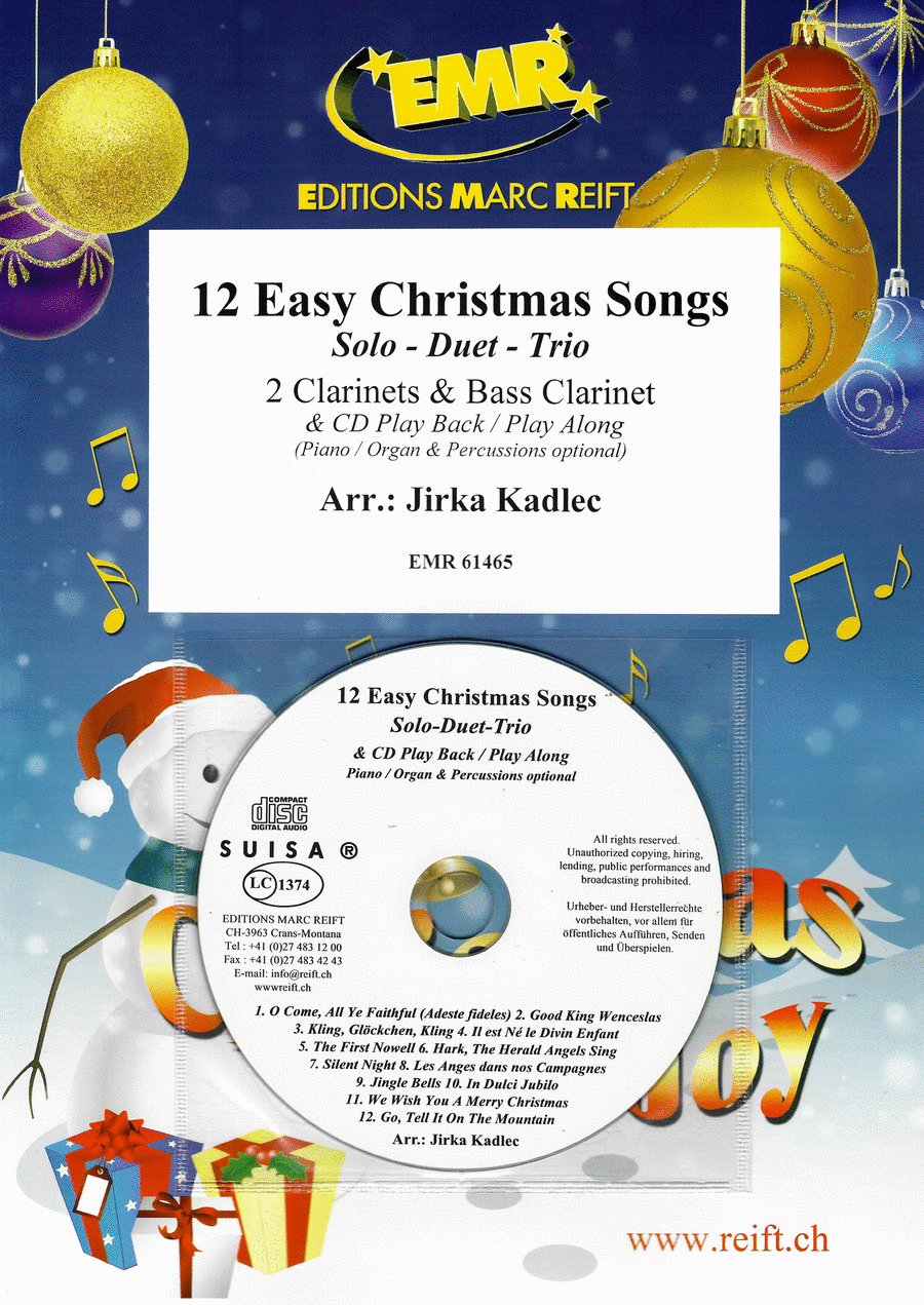 12 Easy Christmas Songs Woodwind Duet scores gallery preview page 1