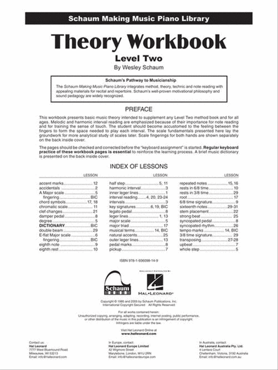 Theory Workbook – Level 2 Piano Method scores gallery preview page 5