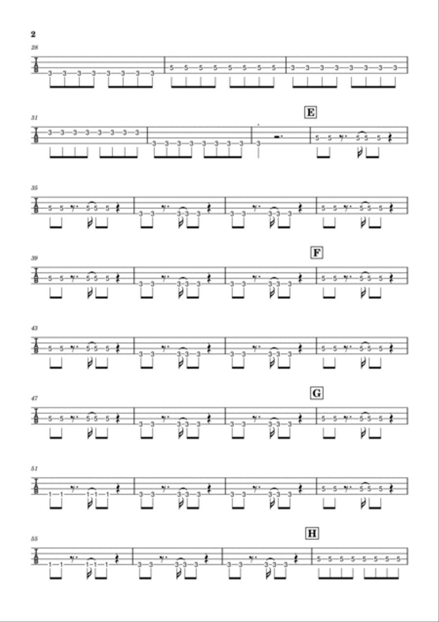 You Oughta Know Bass Guitar Tablature scores gallery preview page 2