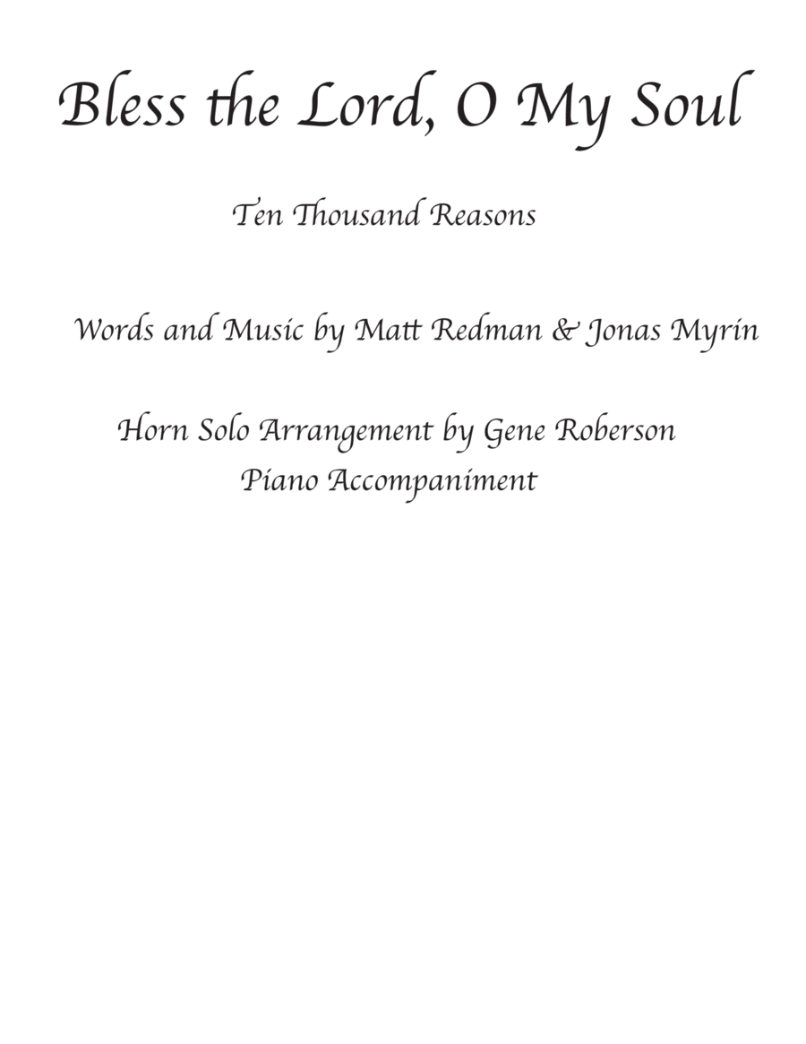 10,000 Reasons (bless The Lord) Piano scores gallery preview page 1
