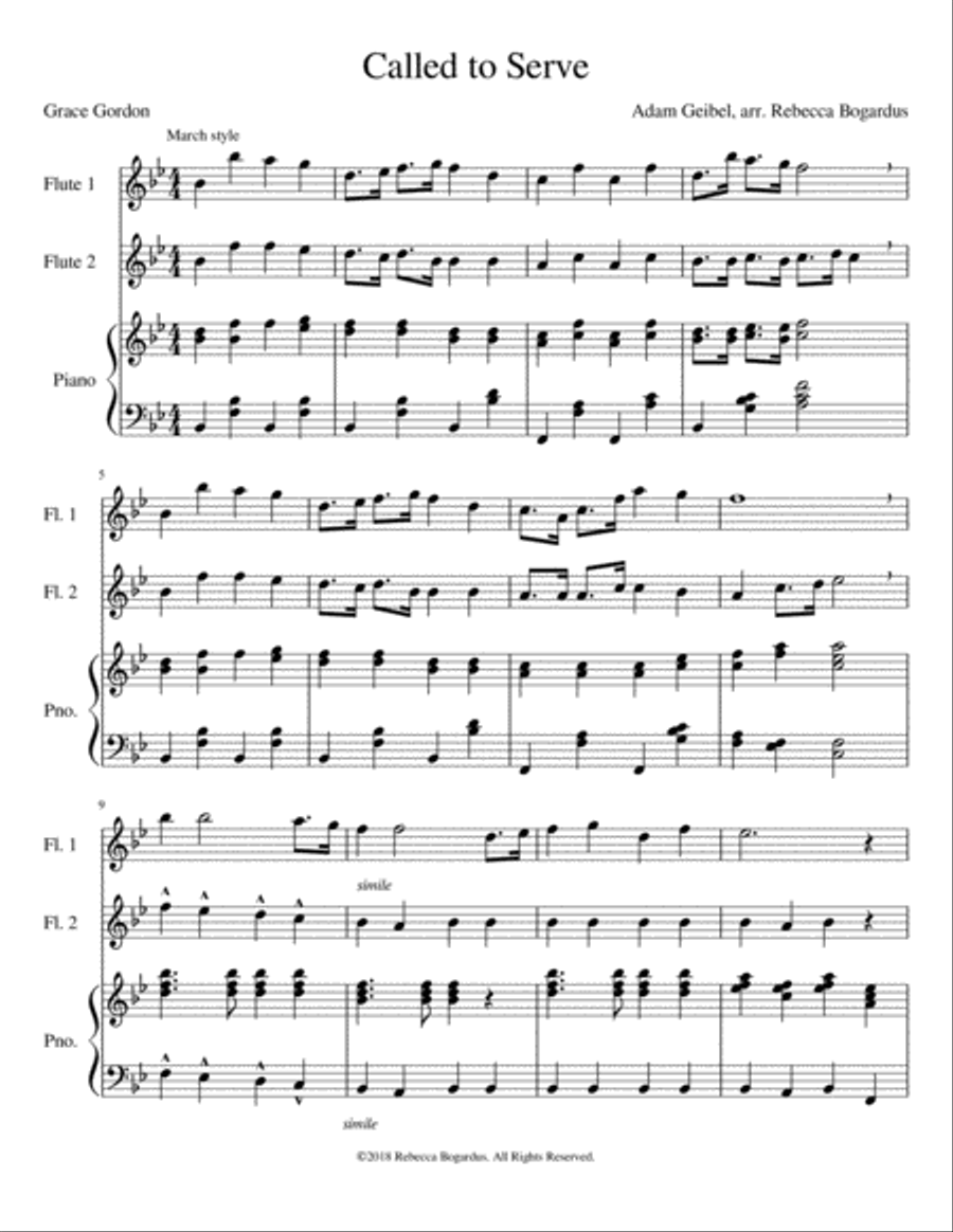 Called to Serve Woodwind Duet scores gallery preview page 1