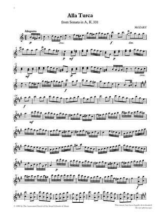 Alla Turca (score & part) from Graded Music for Tuned Percussion, Book IV