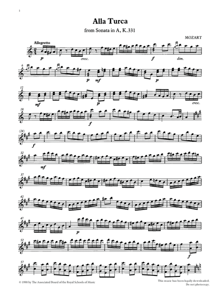 Alla Turca (score & part) from Graded Music for Tuned Percussion, Book IV