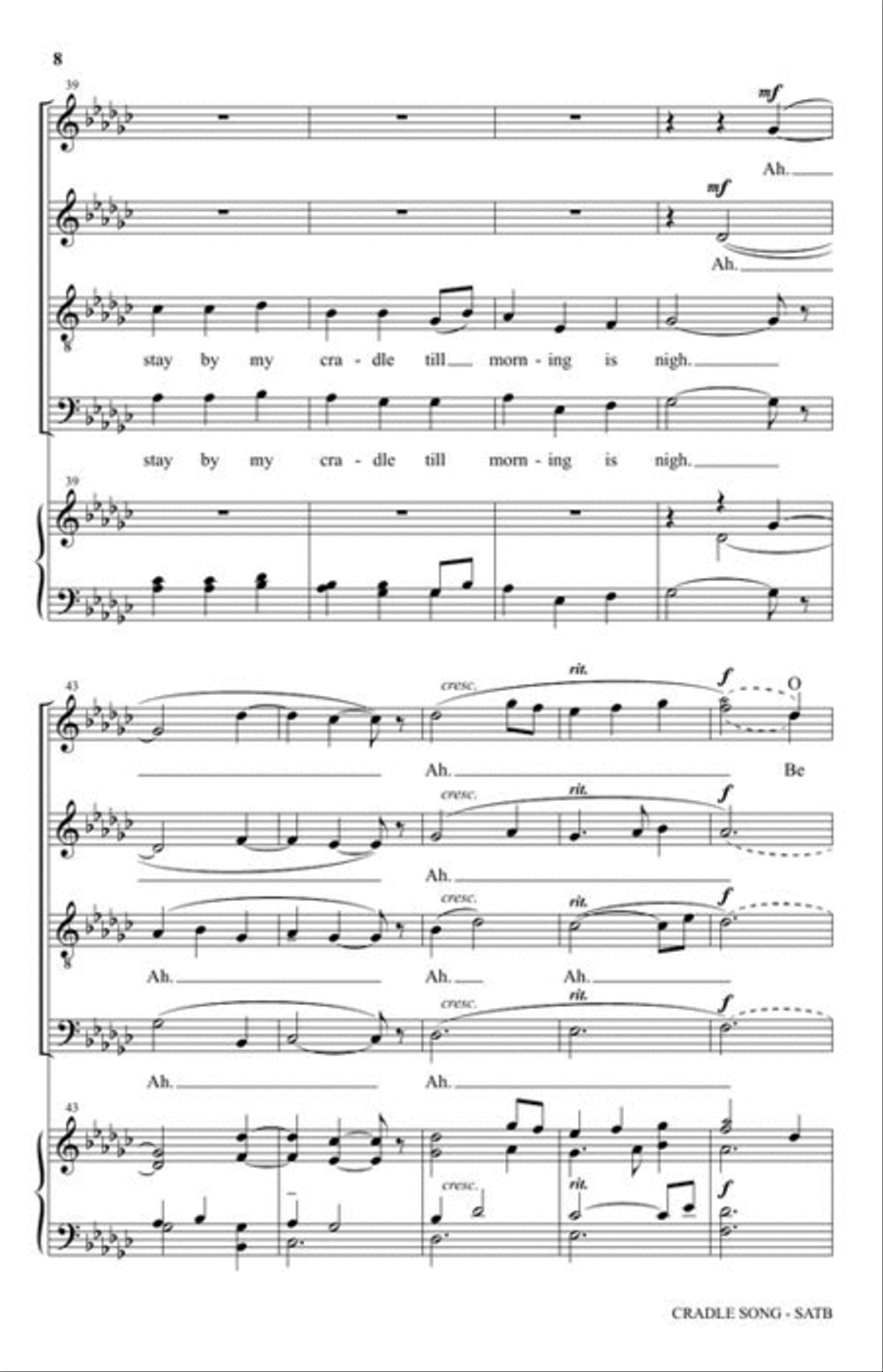 Cradle Song (Away in a Manger) 4-Part scores gallery preview page 5