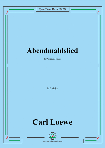 Loewe-Abendmahlslied,in B Major,for Voice and Piano image number null