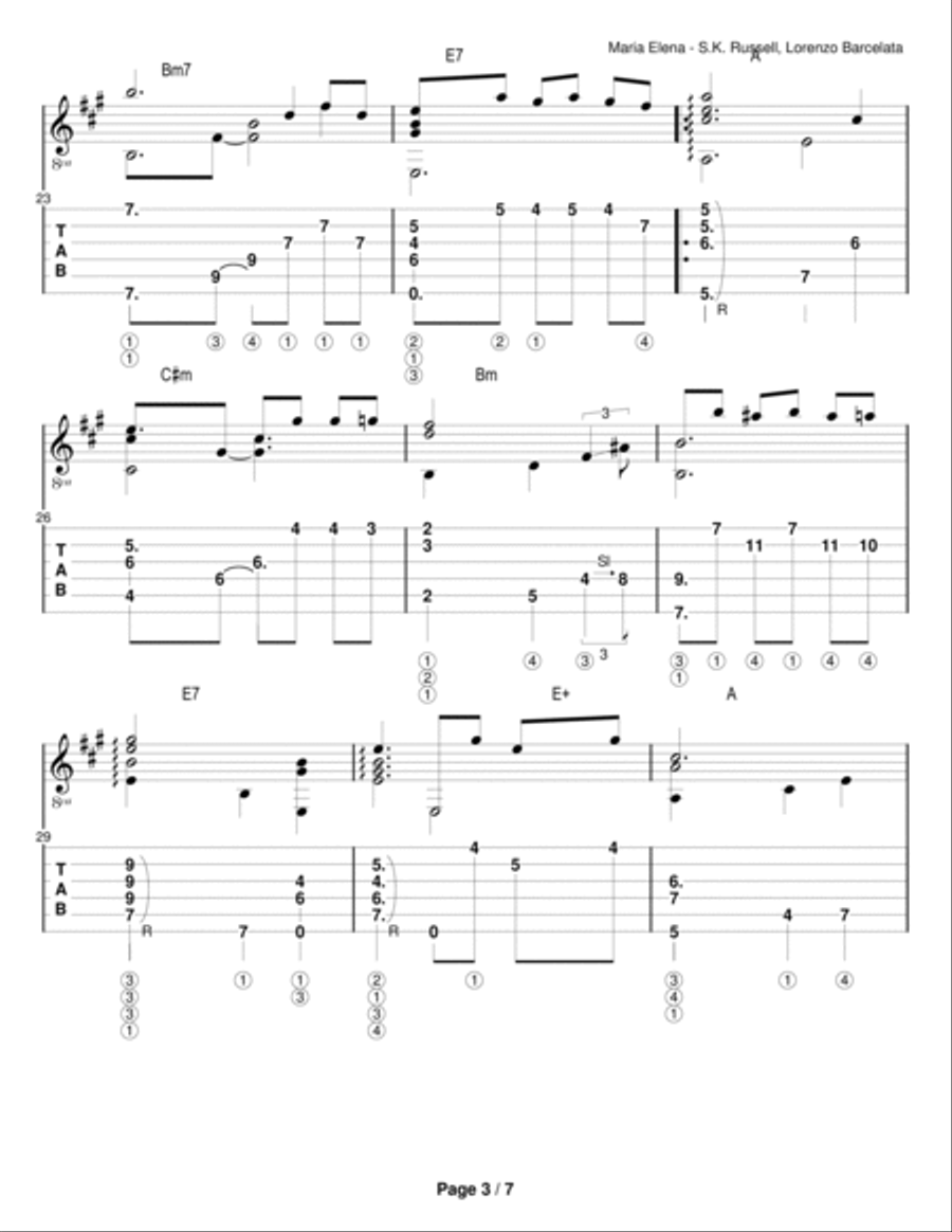 Maria Elena Guitar Solo scores gallery preview page 3