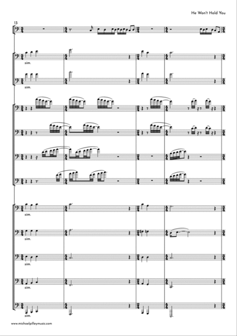 He Won't Hold You (original Version) Trombone scores gallery preview page 5