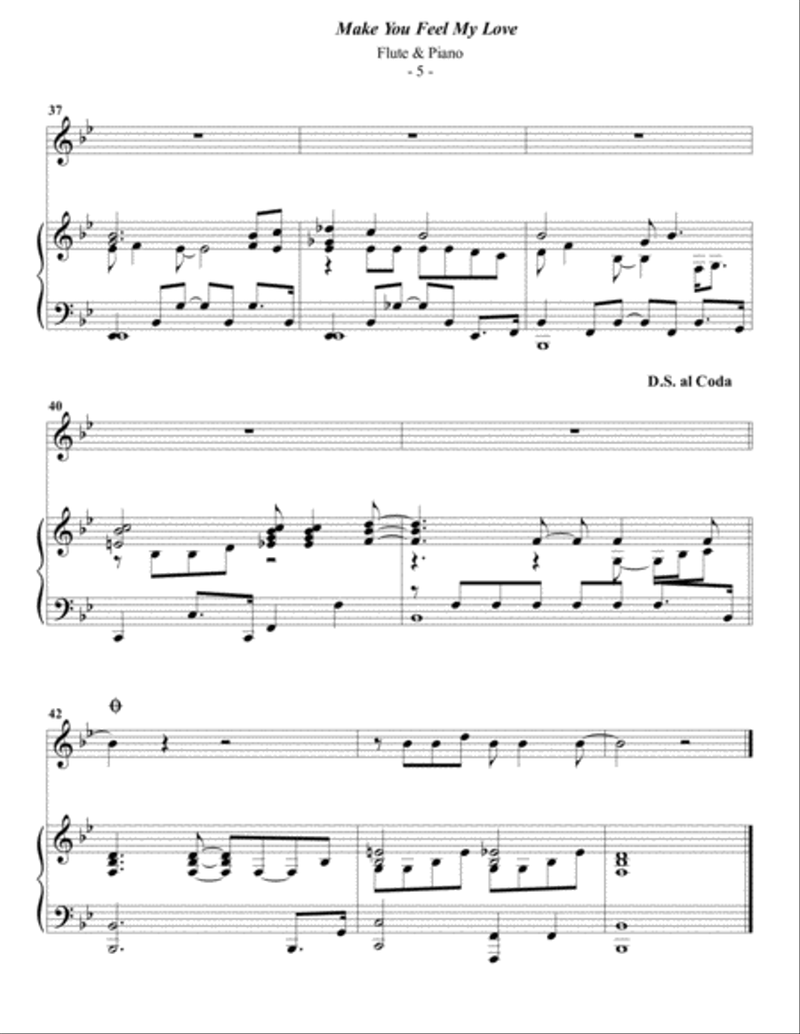 Make You Feel My Love Flute Solo scores gallery preview page 5
