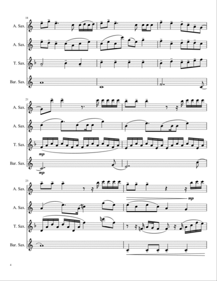 Secrets Saxophone Quartet scores gallery preview page 4