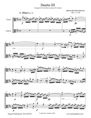 Quantz: Duetto Op. 2 No. 3 for Viola Duet