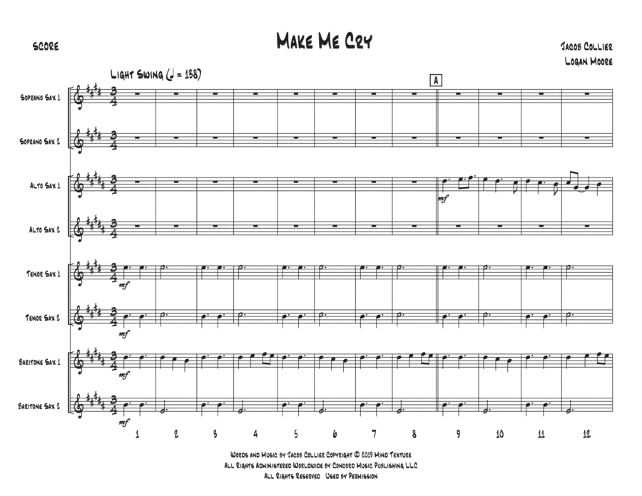 Make Me Cry Woodwind Ensemble scores gallery preview page 1