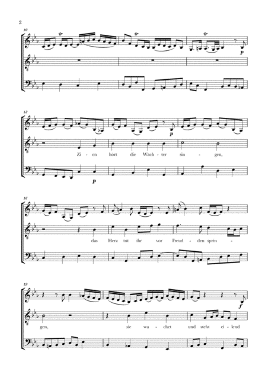 Bach - Wachet auf, ruft uns die Stimme BWV 140 (for Violin, Tenor and Cello) Small Ensemble scores gallery preview page 2
