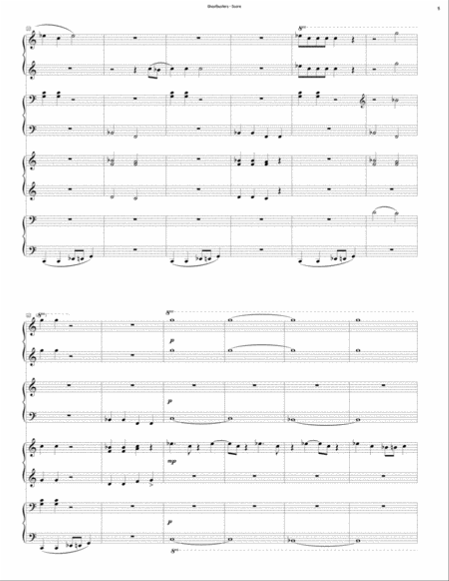 Ghostbusters 2 Pianos, 4-Hands scores gallery preview page 5