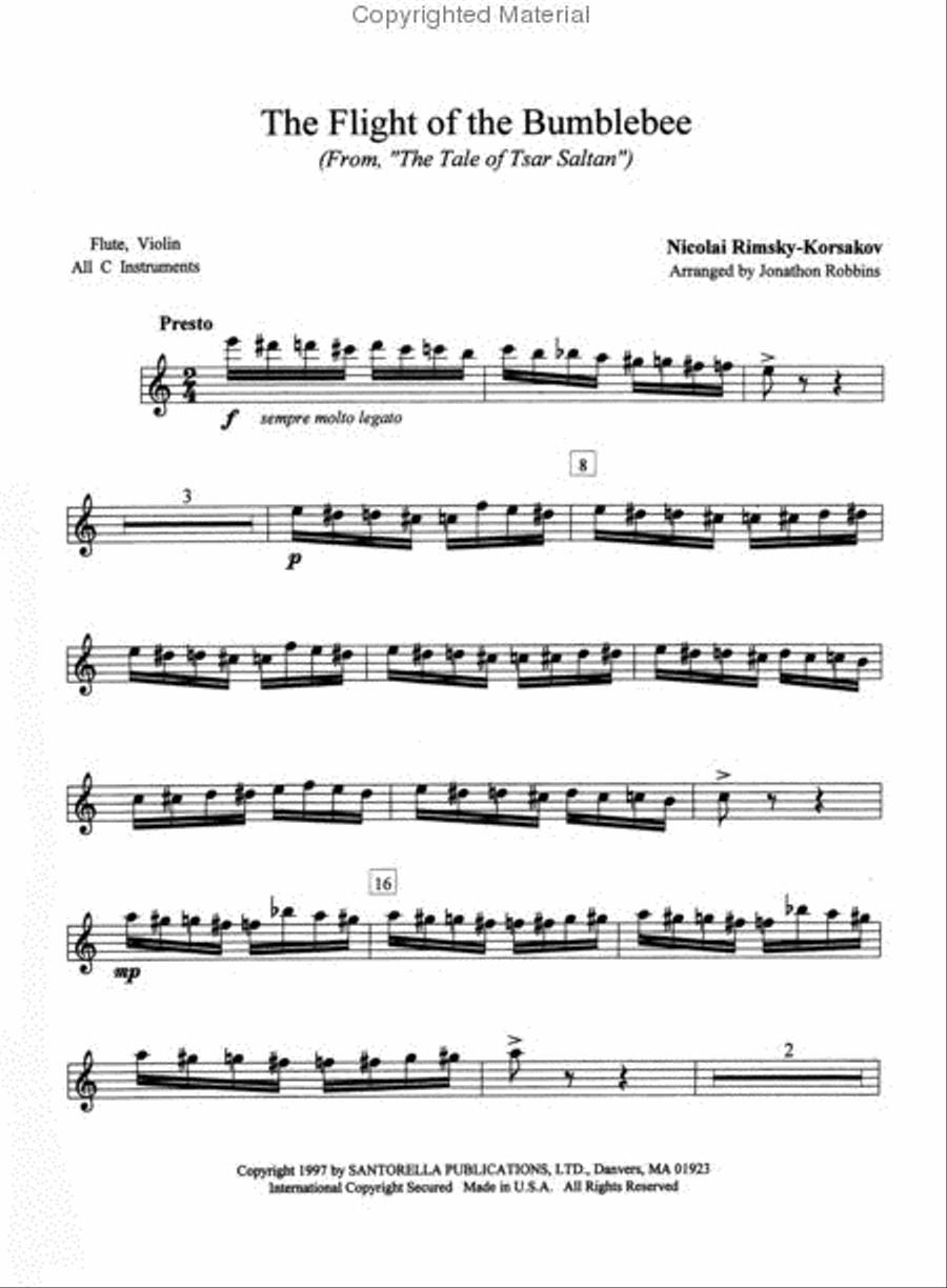 Flight of The Bumblebee for Flute and Piano