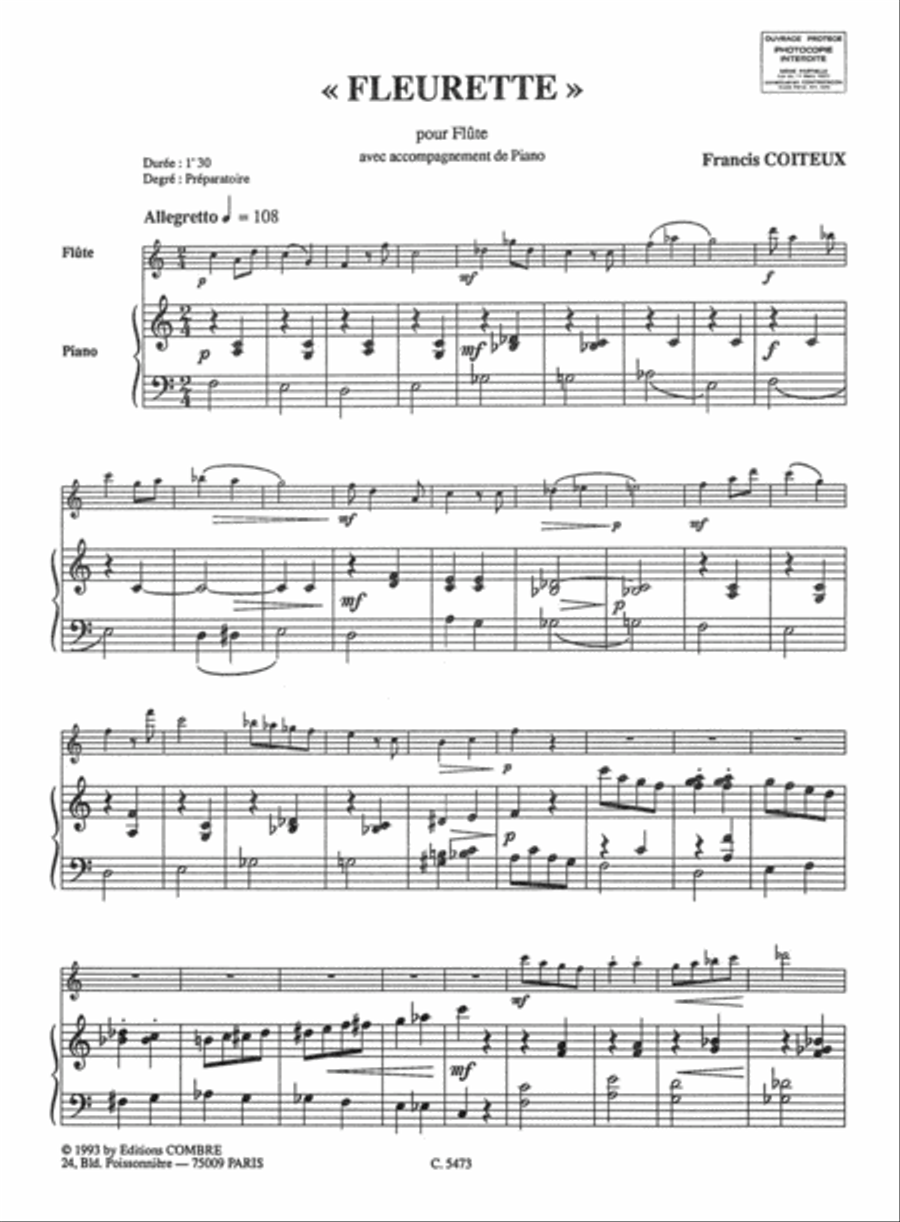 Fleurette Fleurette Flute Solo scores gallery preview page 2