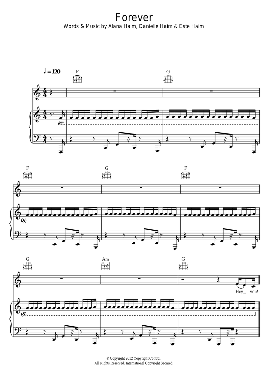 Forever Forever Piano, Vocal scores gallery preview page 1