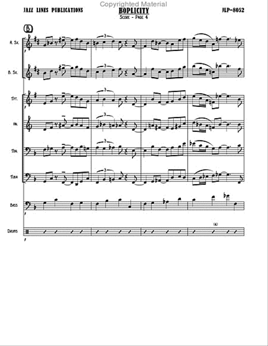 Boplicity Tenor Saxophone scores gallery preview page 5