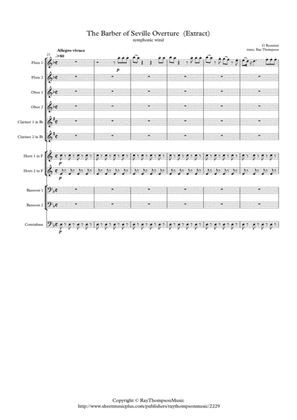 Book cover for Rossini: The Barber of Seville Overture (extract) - symphonic wind dectet and bass