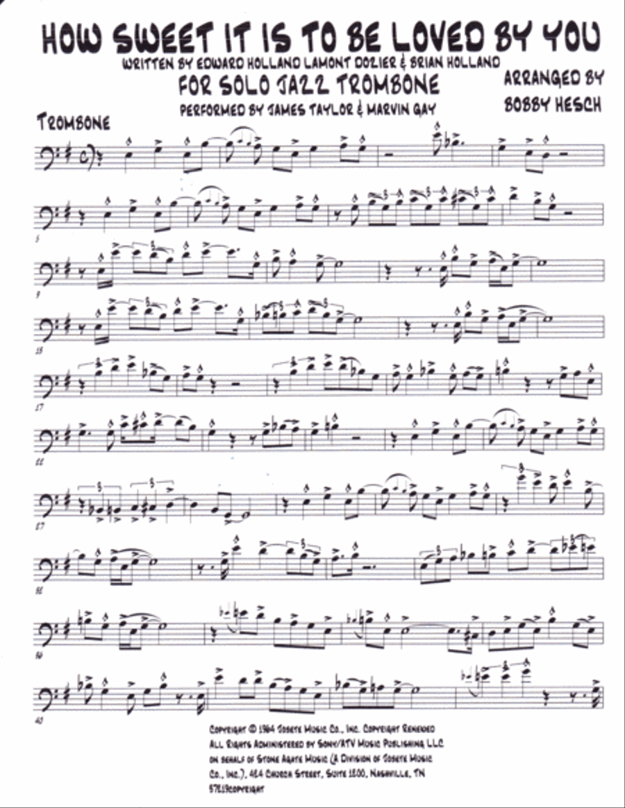 How Sweet It Is (to Be Loved By You) Trombone Solo scores gallery preview page 2