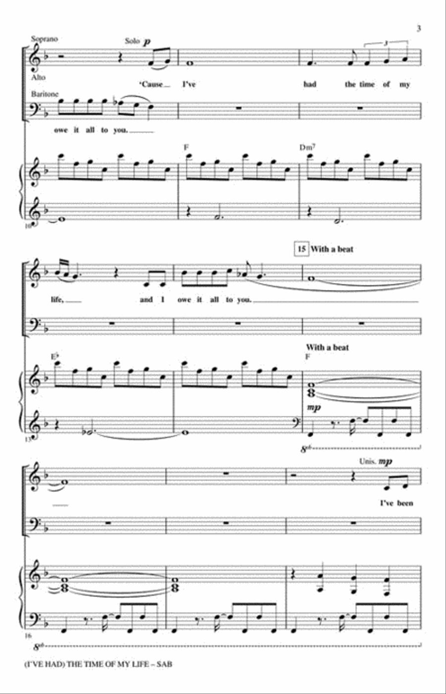 (I've Had) The Time of My Life (from Dirty Dancing) 3-Part scores gallery preview page 3