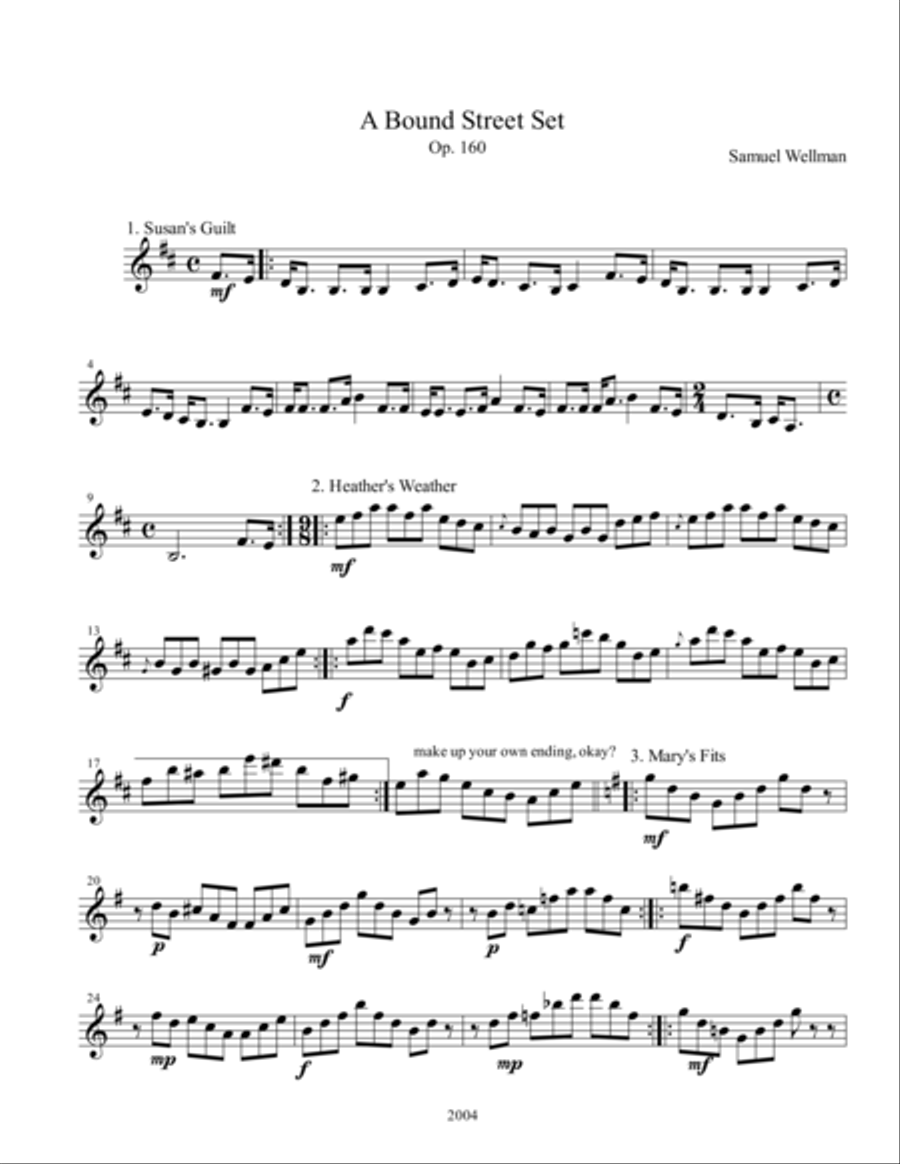A Bound Street Set, Op. 160 Violin Solo scores gallery preview page 1