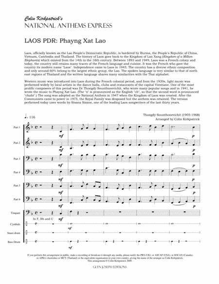 Laos PDR National Anthem: Phayng Xat Lao image number null