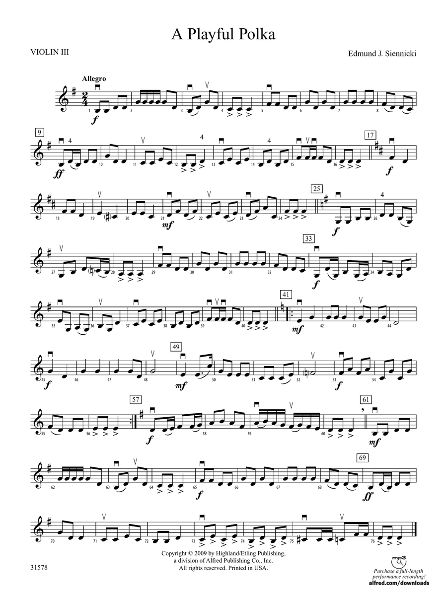 A Playful Polka: 3rd Violin (Viola [TC])