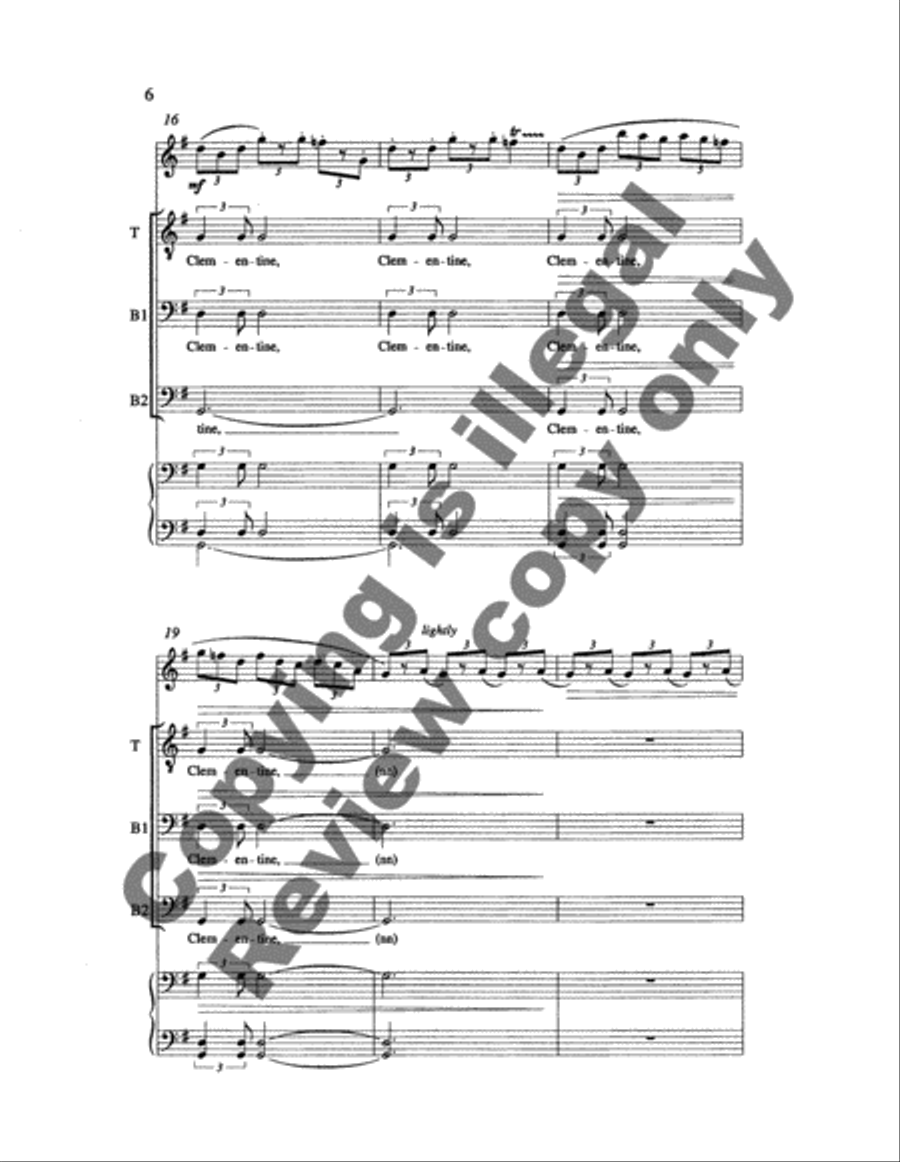 American Ballads: 4. Clementine TTBB scores gallery preview page 6