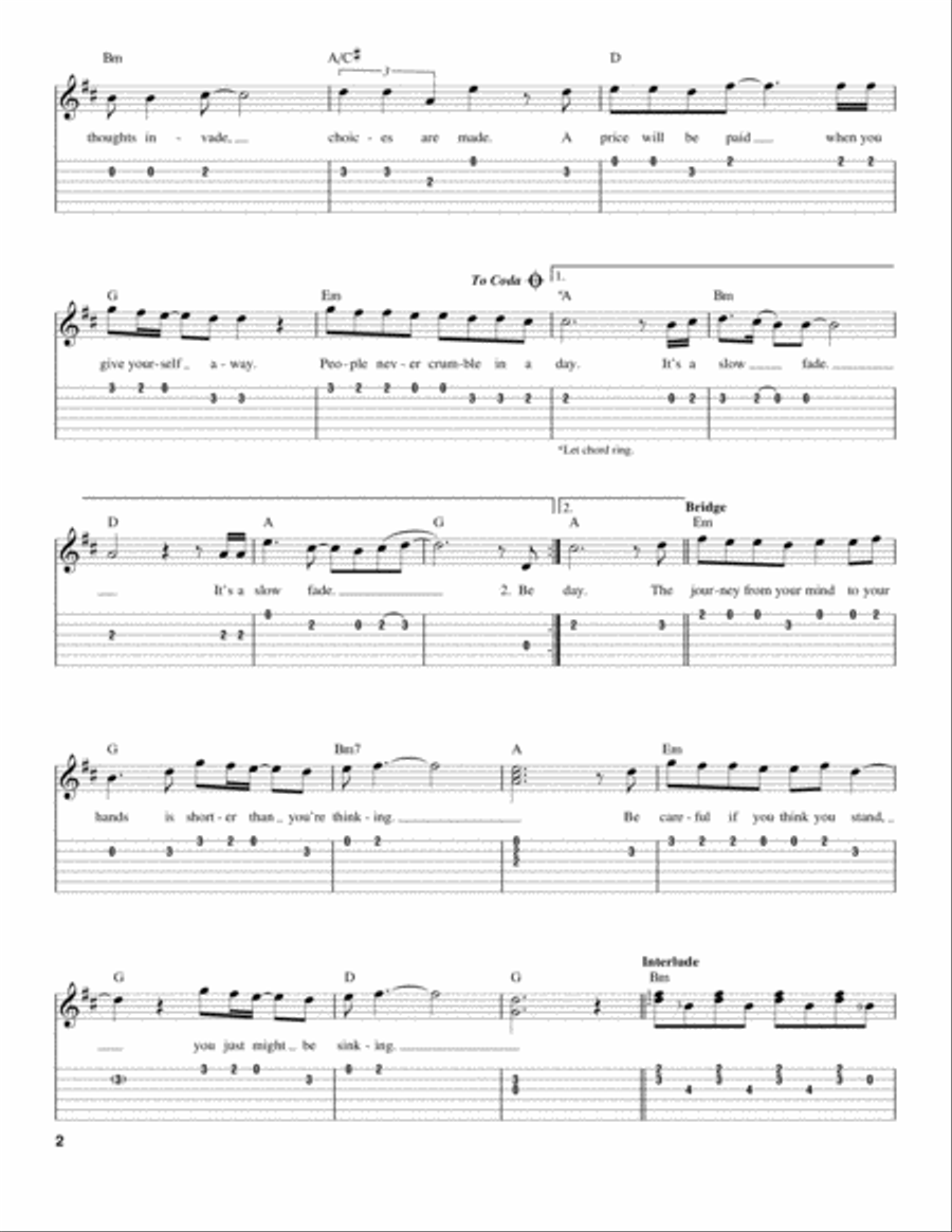 Slow Fade Slow Fade Acoustic Guitar scores gallery preview page 2