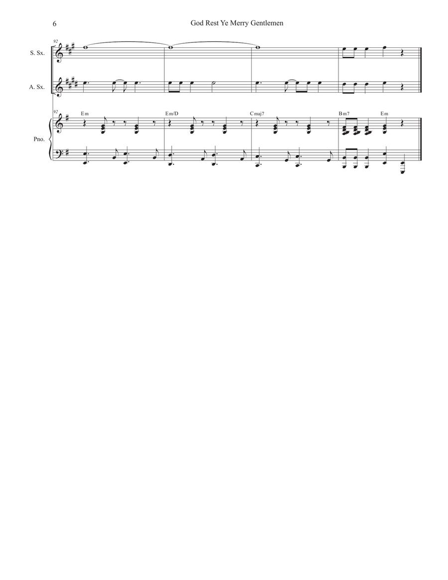 God Rest Ye Merry Gentlemen (Duet for Soprano and Alto Saxophone) Woodwind Duet scores gallery preview page 6