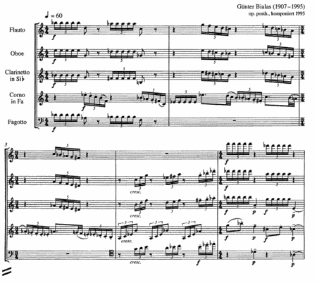 Satz for Wind Quintet op. posth.