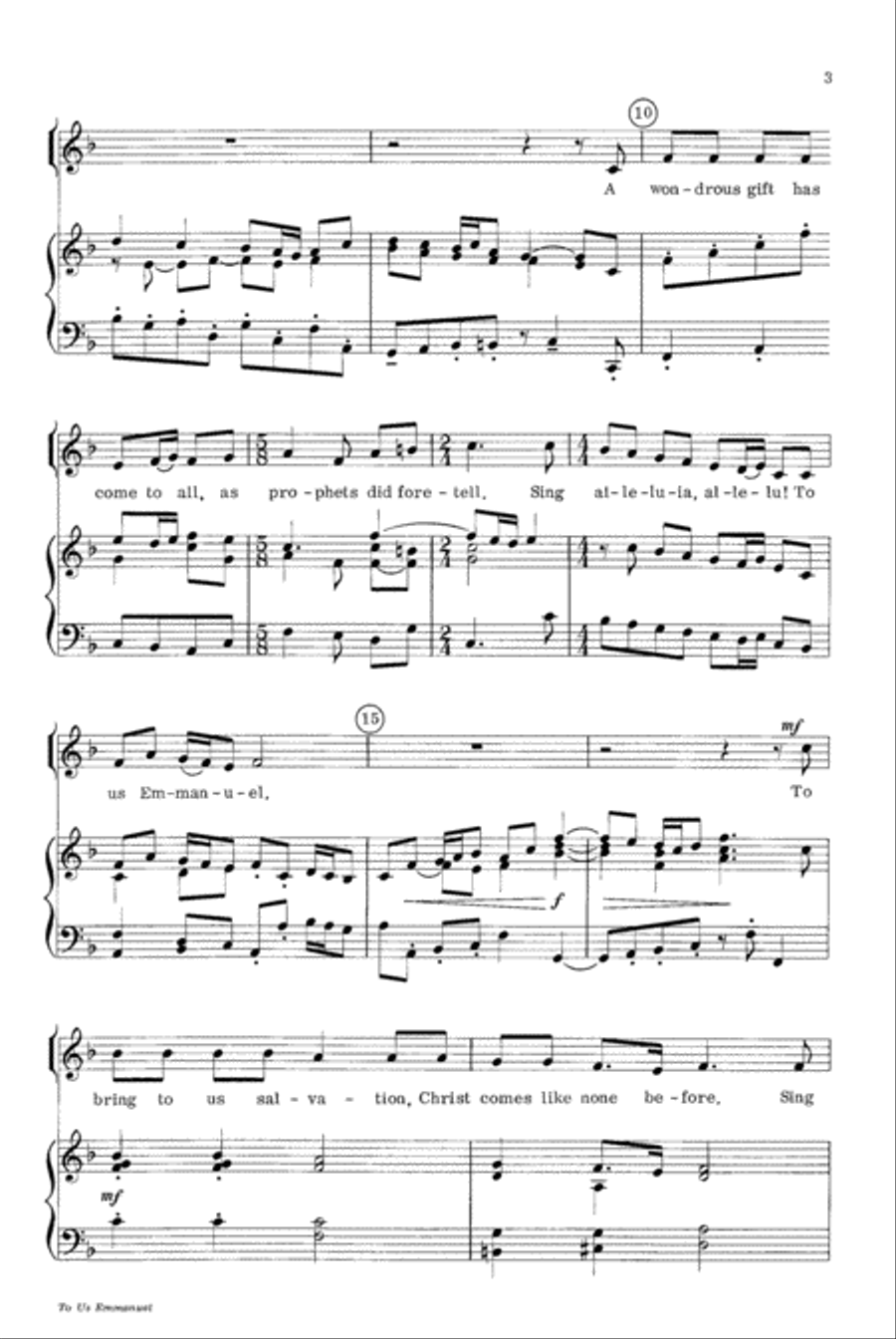 To Us Emmanuel To Us Emmanuel Unison Choir scores gallery preview page 3