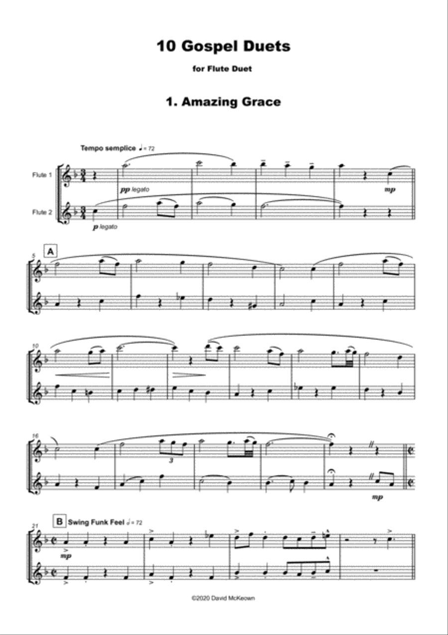 10 Gospel Duets for Flute Flute Duet scores gallery preview page 3