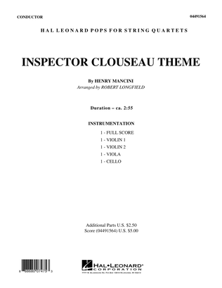 Book cover for Inspector Clouseau Theme (from The Pink Panther Strikes Again) - Conductor Score (Full Score)