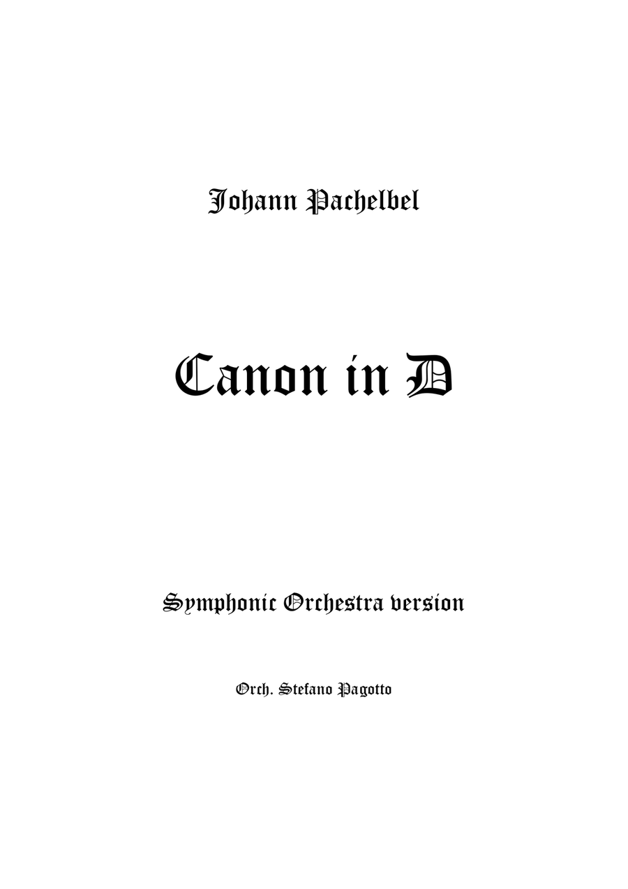 Canon in D - Full Orchestra version Chamber Orchestra scores gallery preview page 1