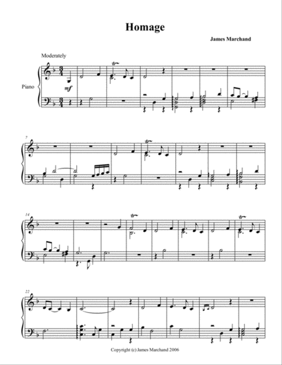 Homage, for the left hand alone