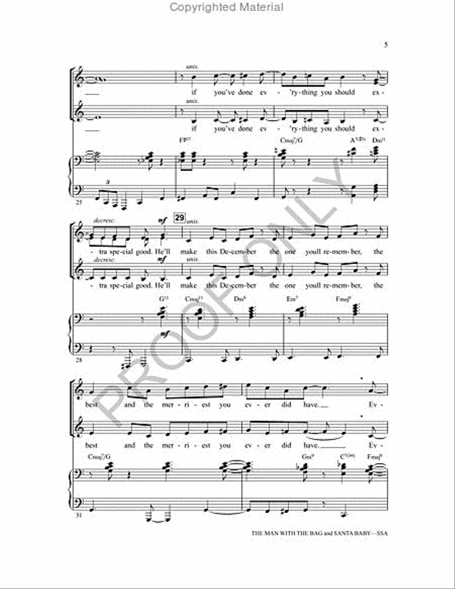 The Man With The Bag And Santa Baby SSA scores gallery preview page 5