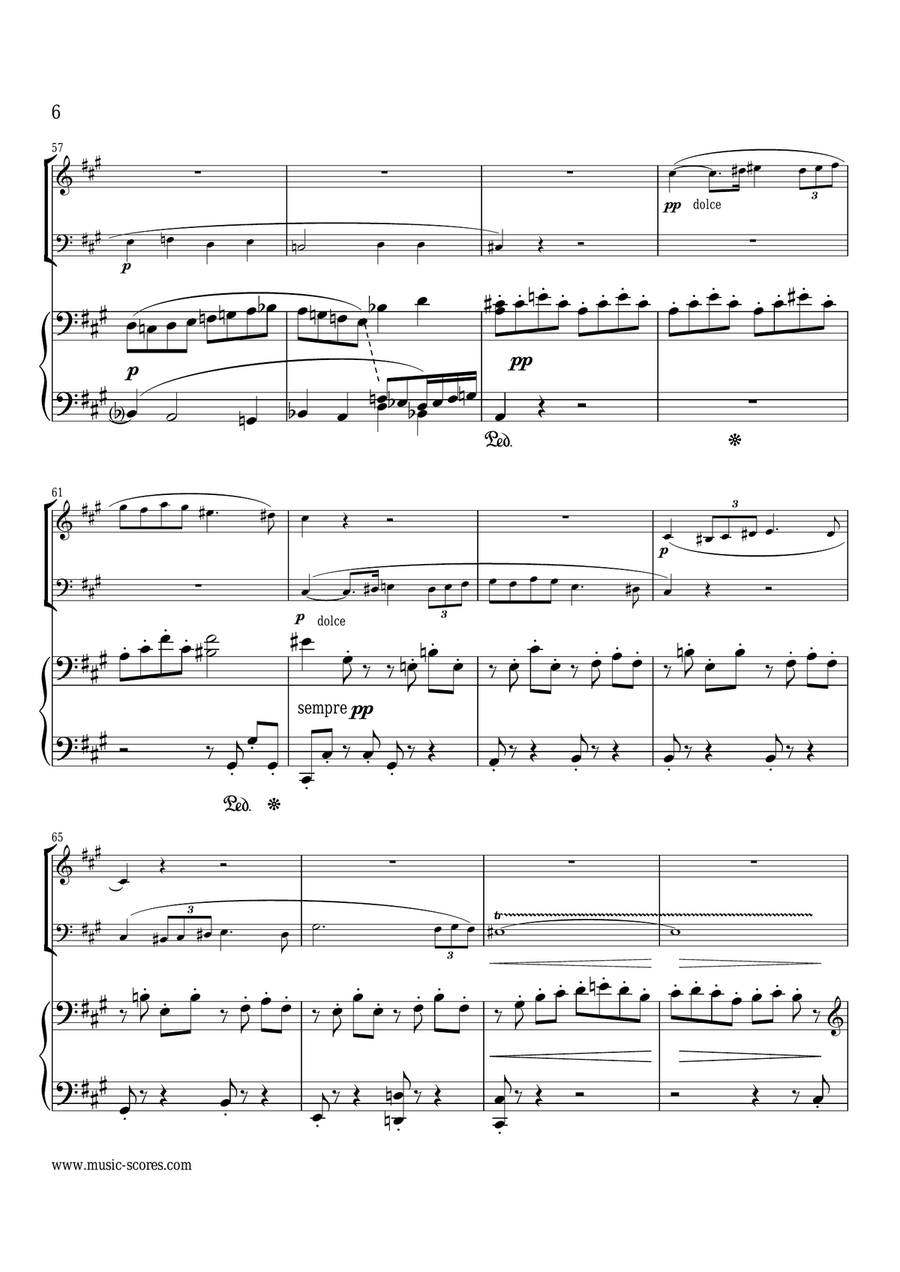 Faure Op.50 Pavane - Violin, Cello and Piano Piano Trio scores gallery preview page 6