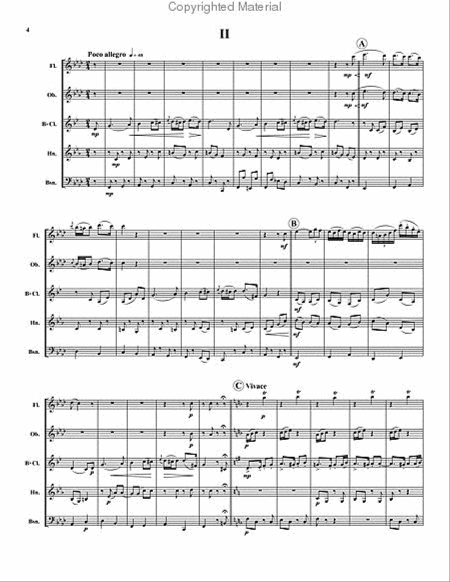 Three Hungarian Dances Woodwind Quintet scores gallery preview page 3