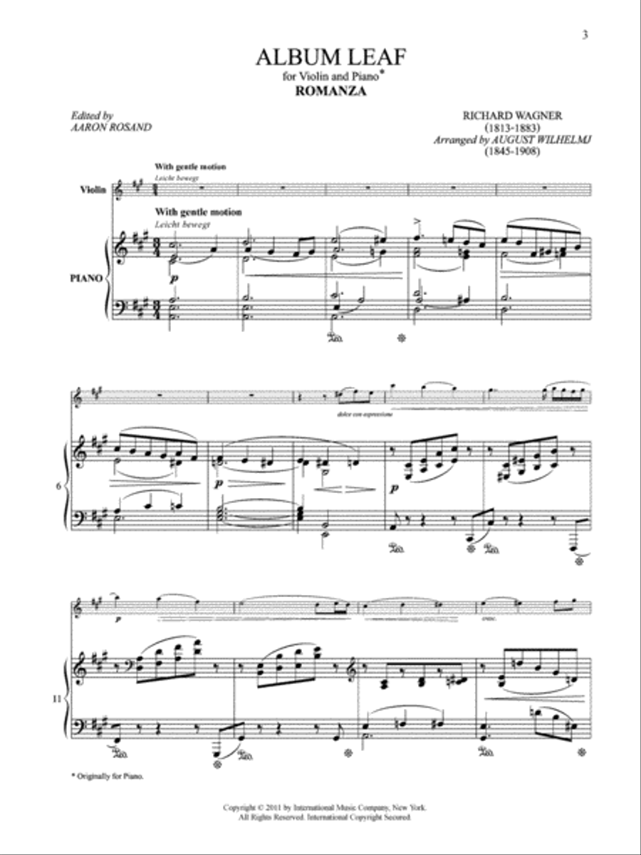 Album Leaf (Romanza) Violin Solo scores gallery preview page 2
