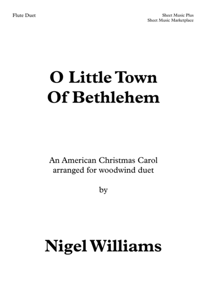 O Little Town Of Bethlehem, for Flute Duet image number null