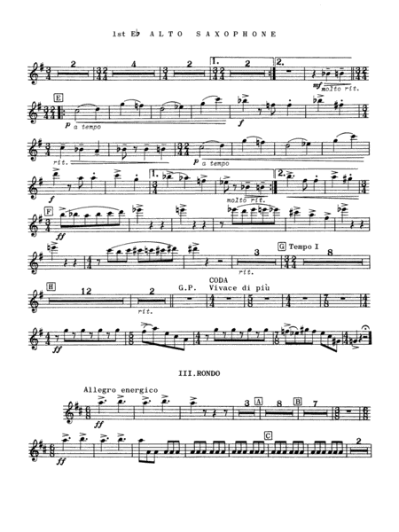 Third Suite (I. March, II. Waltz, III. Rondo): E-flat Alto Saxophone