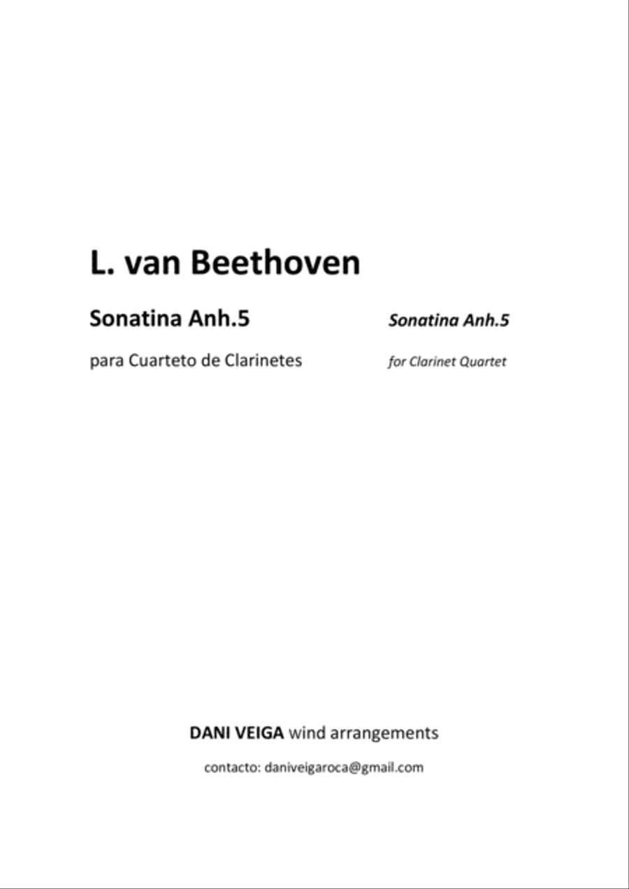Beethoven Sonatina for Clarinet Quartet Beethoven Sonatina for Clarinet Quartet Clarinet Quartet scores gallery preview page 2